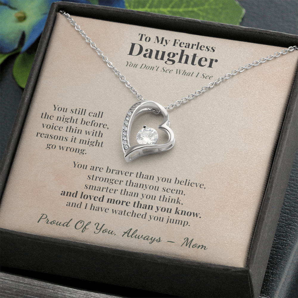 Adult Daughter Necklace Encouragement Gift From Mom | Message Card | Heart Pendant Keepsake