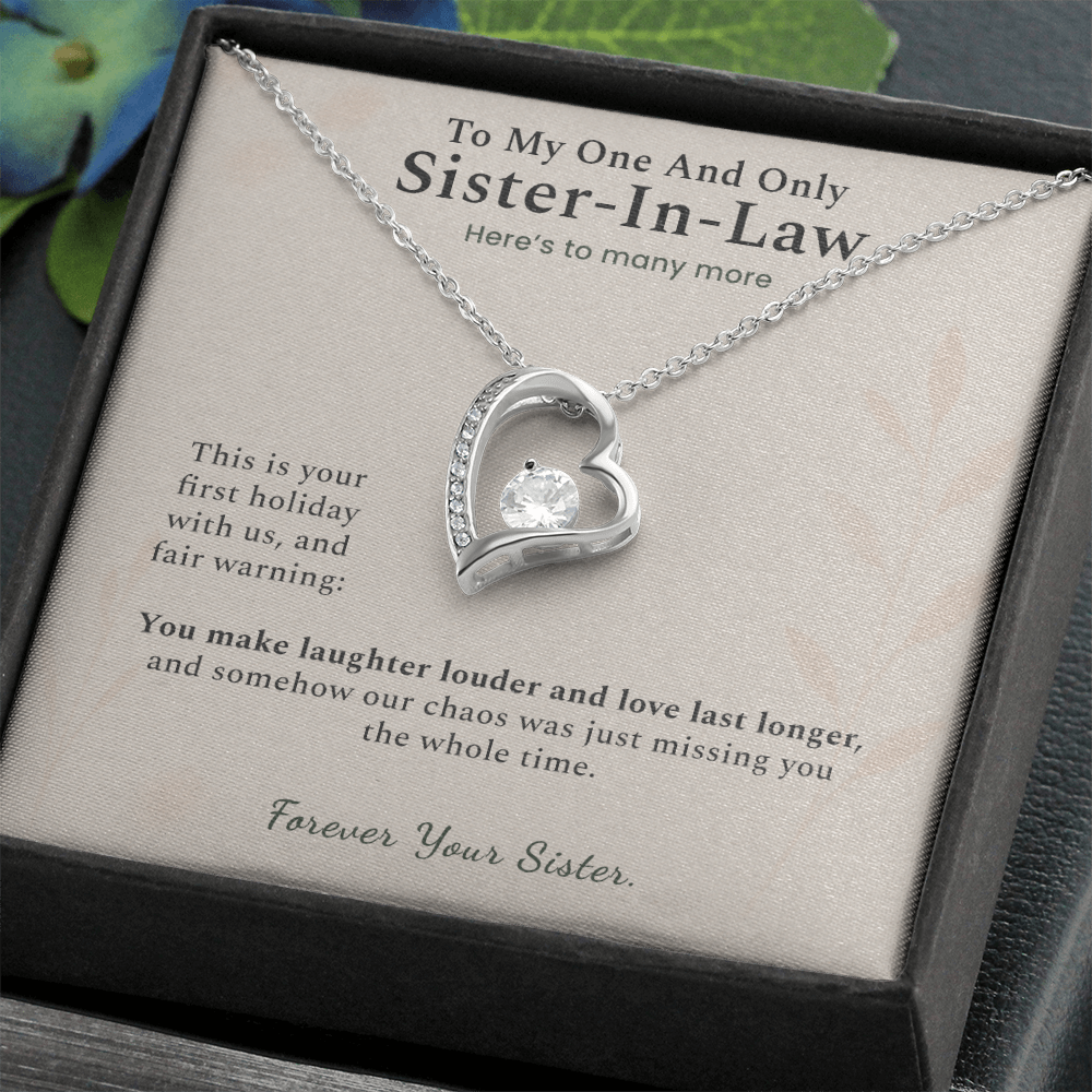 Sister In Law Necklace Wedding Gift From His Sister | Message Card | Heart Pendant Keepsake