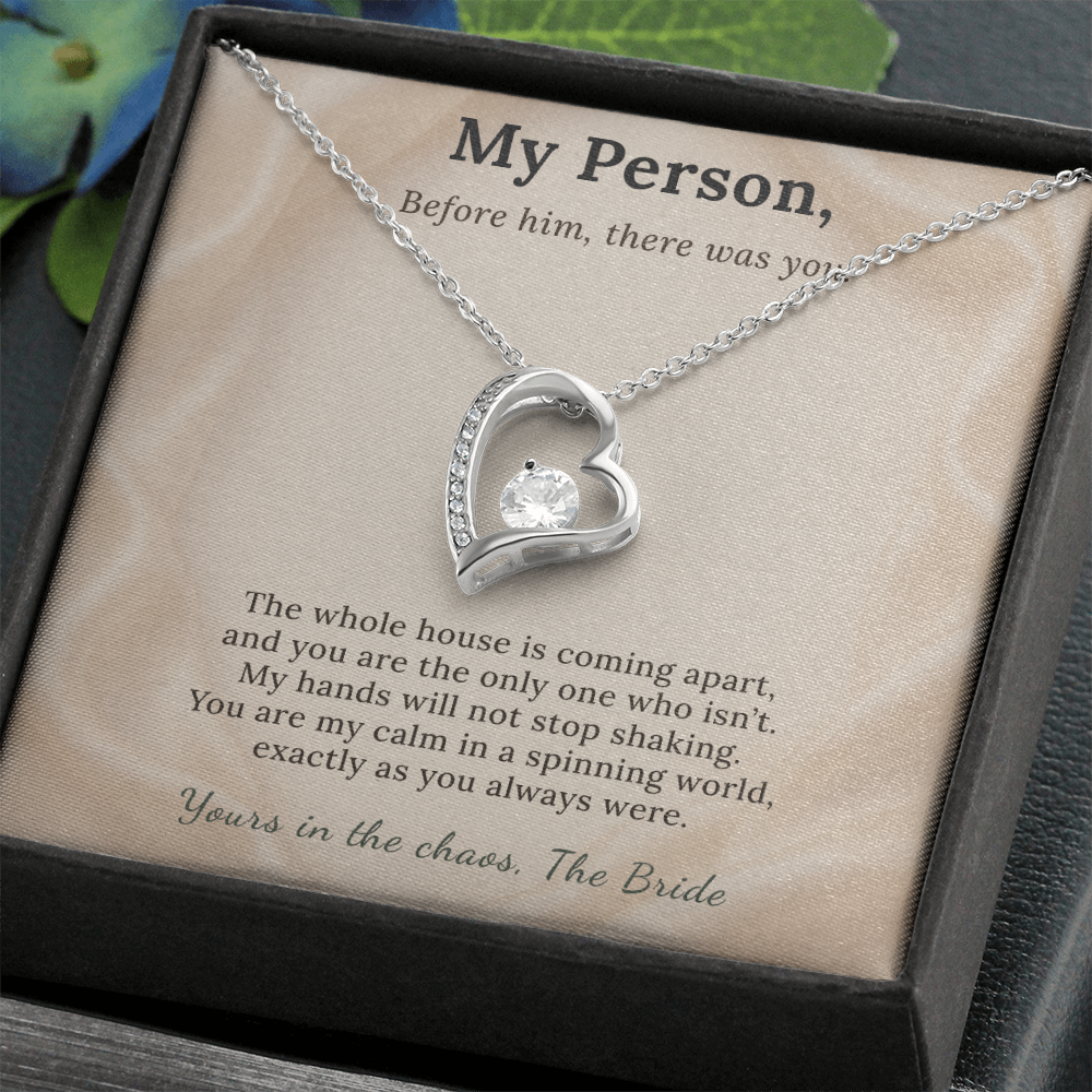 Best Friend Necklace Wedding Day Gift From Bride | Message Card | Heart Pendant Keepsake