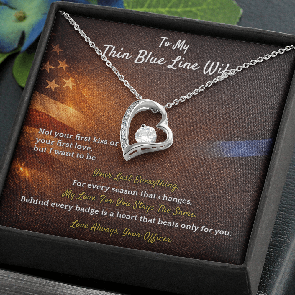 Forever Love Necklace for Police Wife Homecoming Gift | Message Card | Deployment