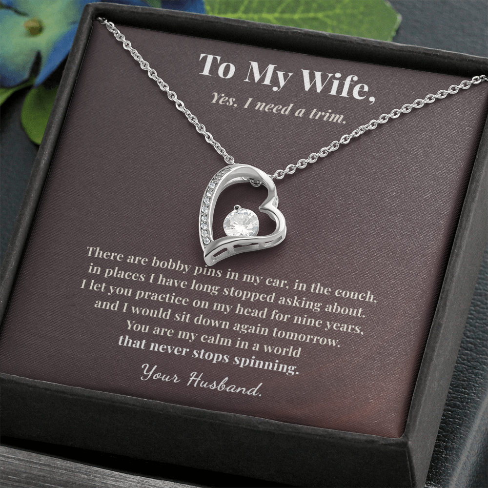Hairstylist Wife Necklace Birthday Gift From Husband | Message Card | Heart Pendant Keepsake