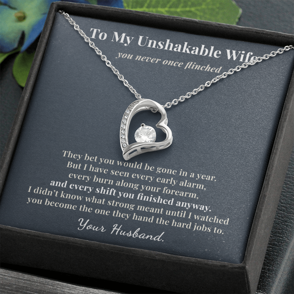 Welder Wife Necklace Appreciation Gift From Husband | Message Card | Heart Pendant Keepsake