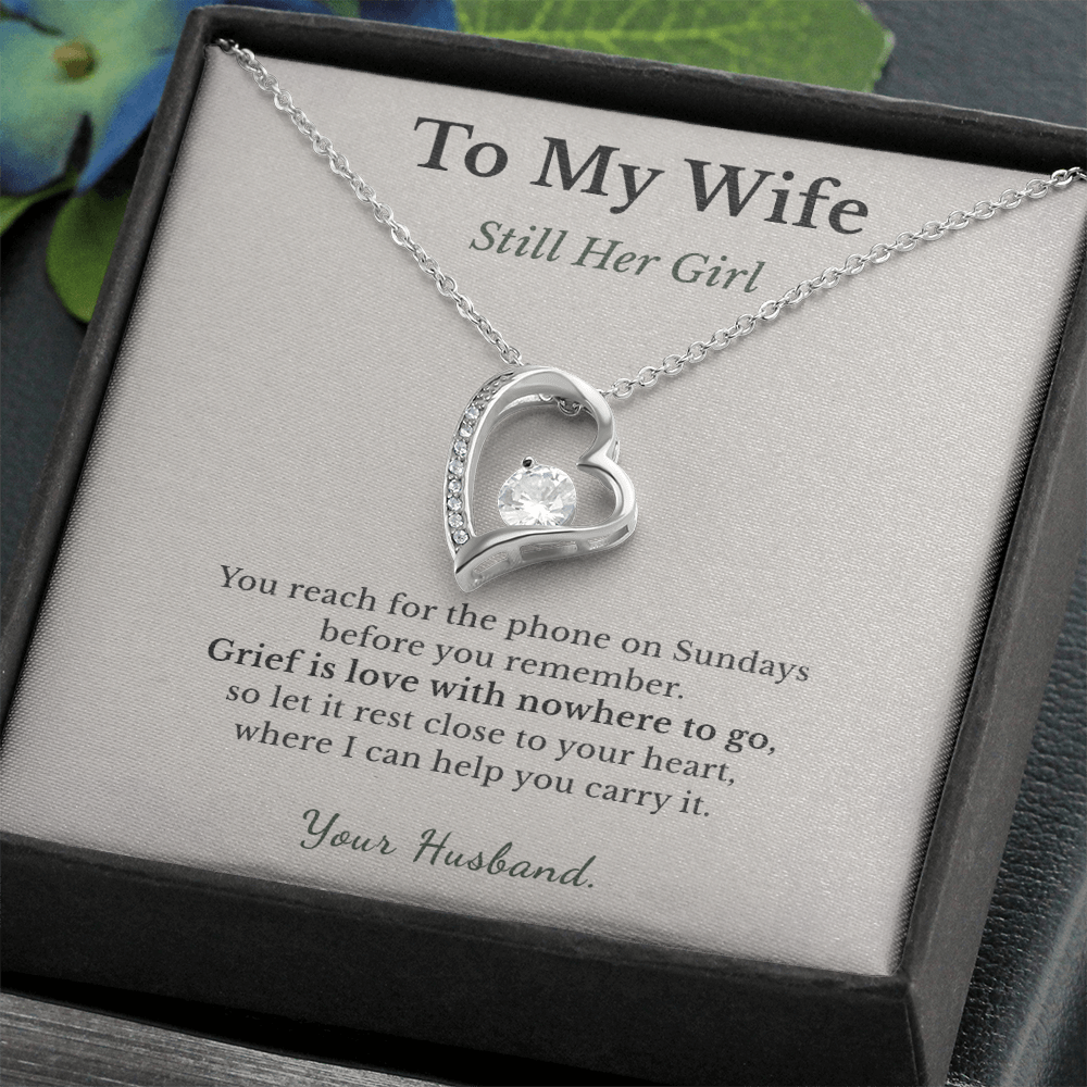 Motherless Daughter Necklace Sympathy Gift From Husband | Message Card | Heart Pendant Keepsake