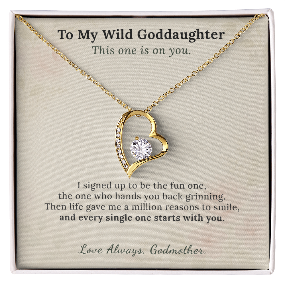 Goddaughter Necklace Birthday Gift From Godmother | Message Card | Heart Pendant