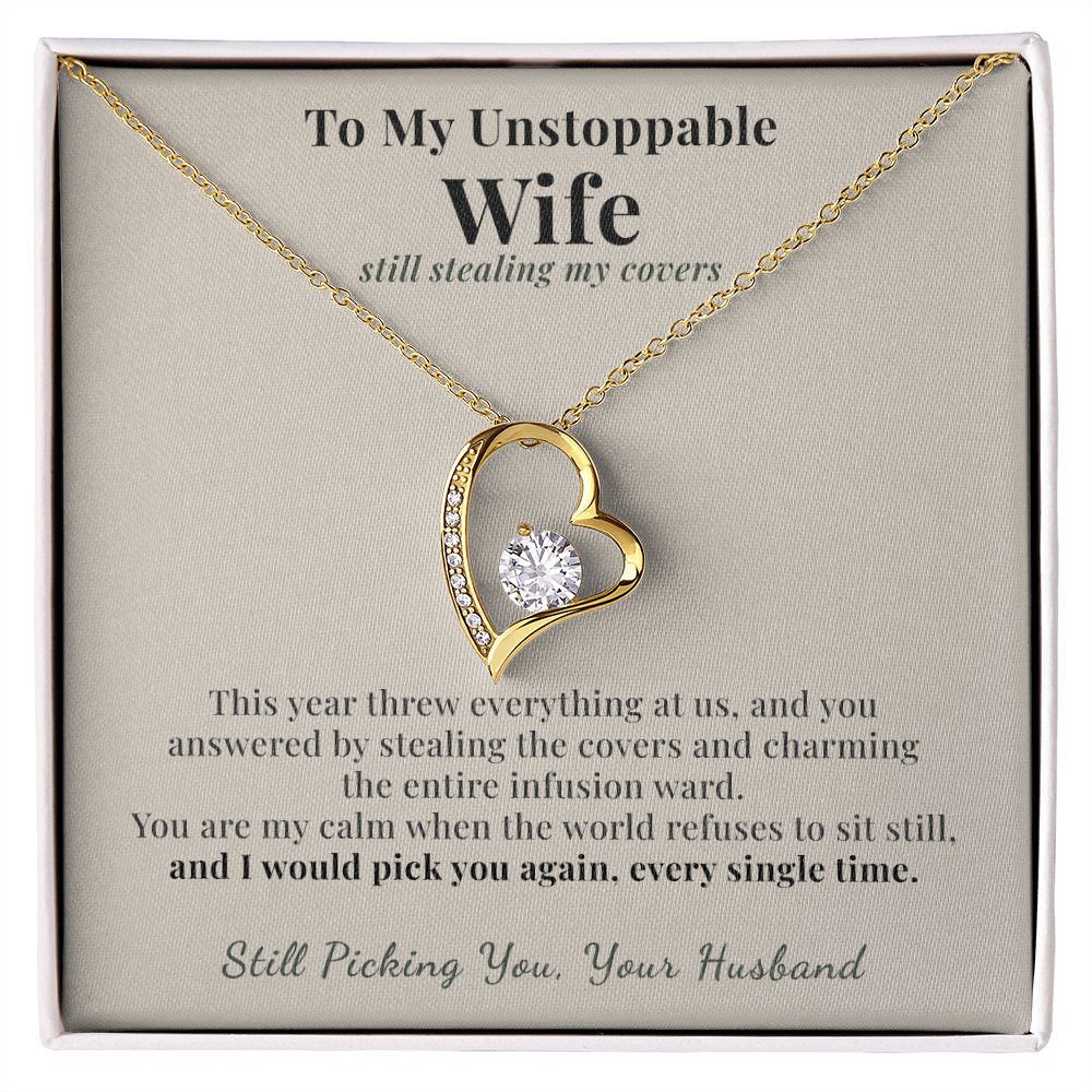 Breast Cancer Survivor Wife Necklace Encouragement Gift From Husband | Message Card | Heart Pendant