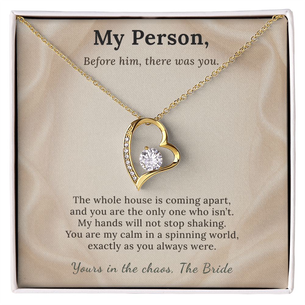 Best Friend Necklace Wedding Day Gift From Bride | Message Card | Heart Pendant Keepsake