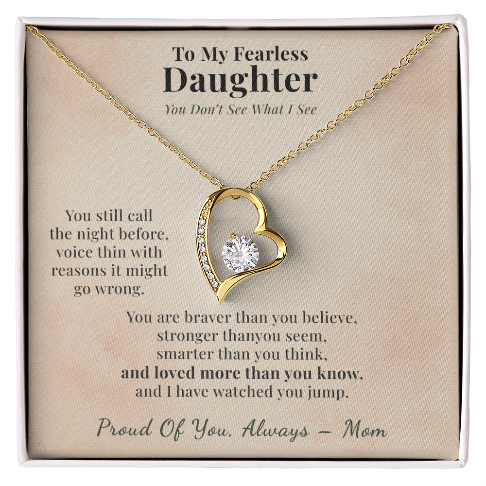Adult Daughter Necklace Encouragement Gift From Mom | Message Card | Heart Pendant Keepsake