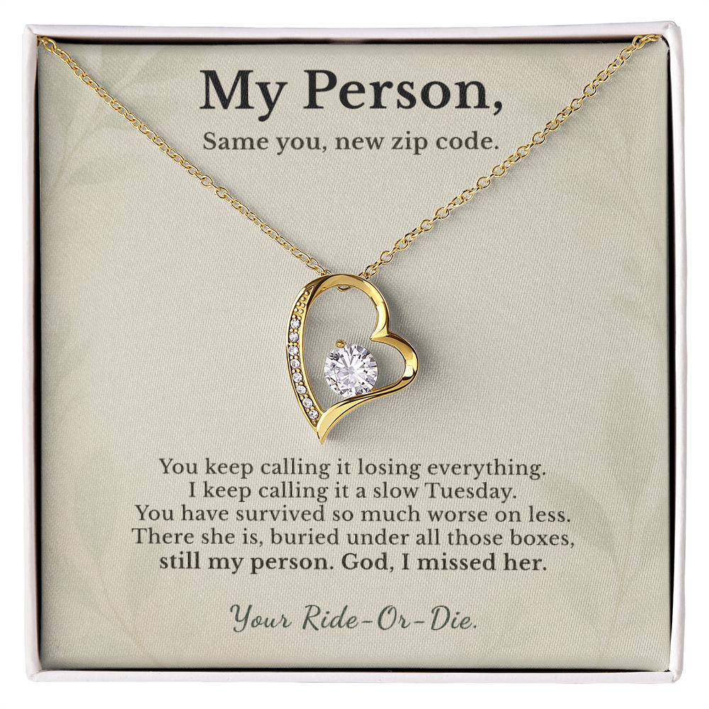 Best Friend Necklace Fresh Start Gift Encouragement | Message Card | Heart Pendant