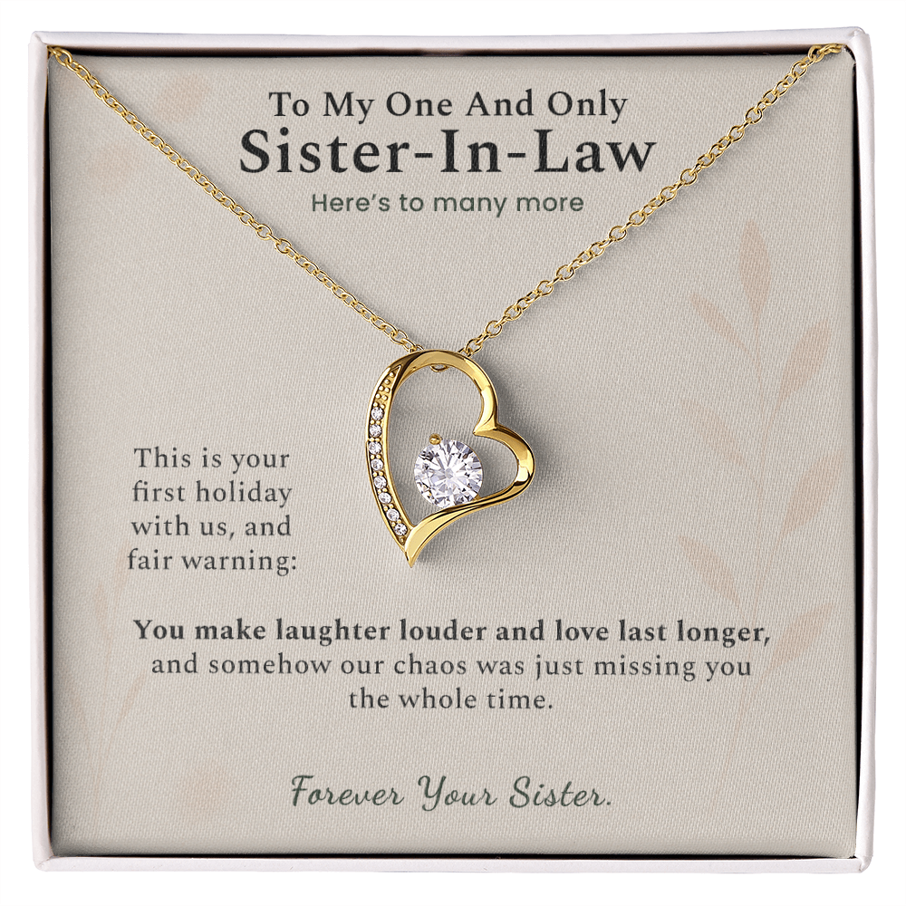 Sister In Law Necklace Wedding Gift From His Sister | Message Card | Heart Pendant Keepsake