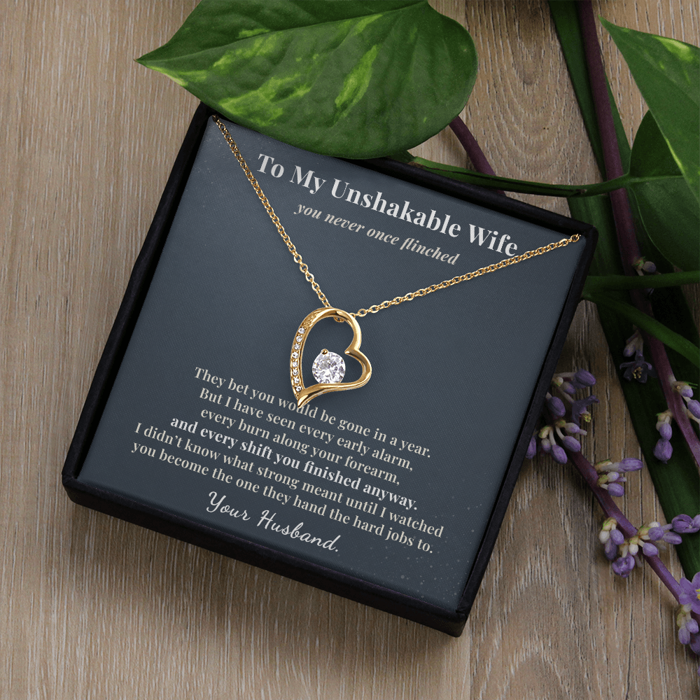 Welder Wife Necklace Appreciation Gift From Husband | Message Card | Heart Pendant Keepsake