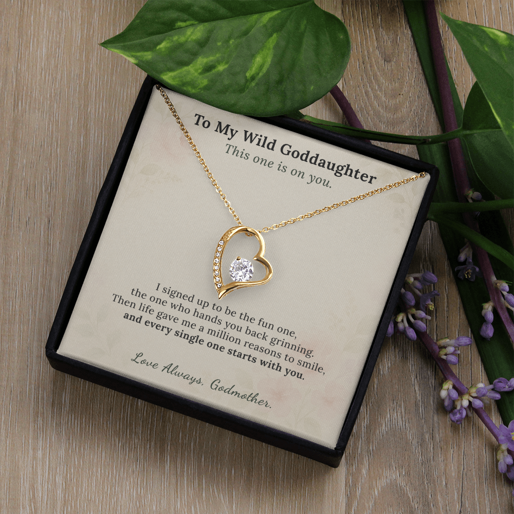 Goddaughter Necklace Birthday Gift From Godmother | Message Card | Heart Pendant