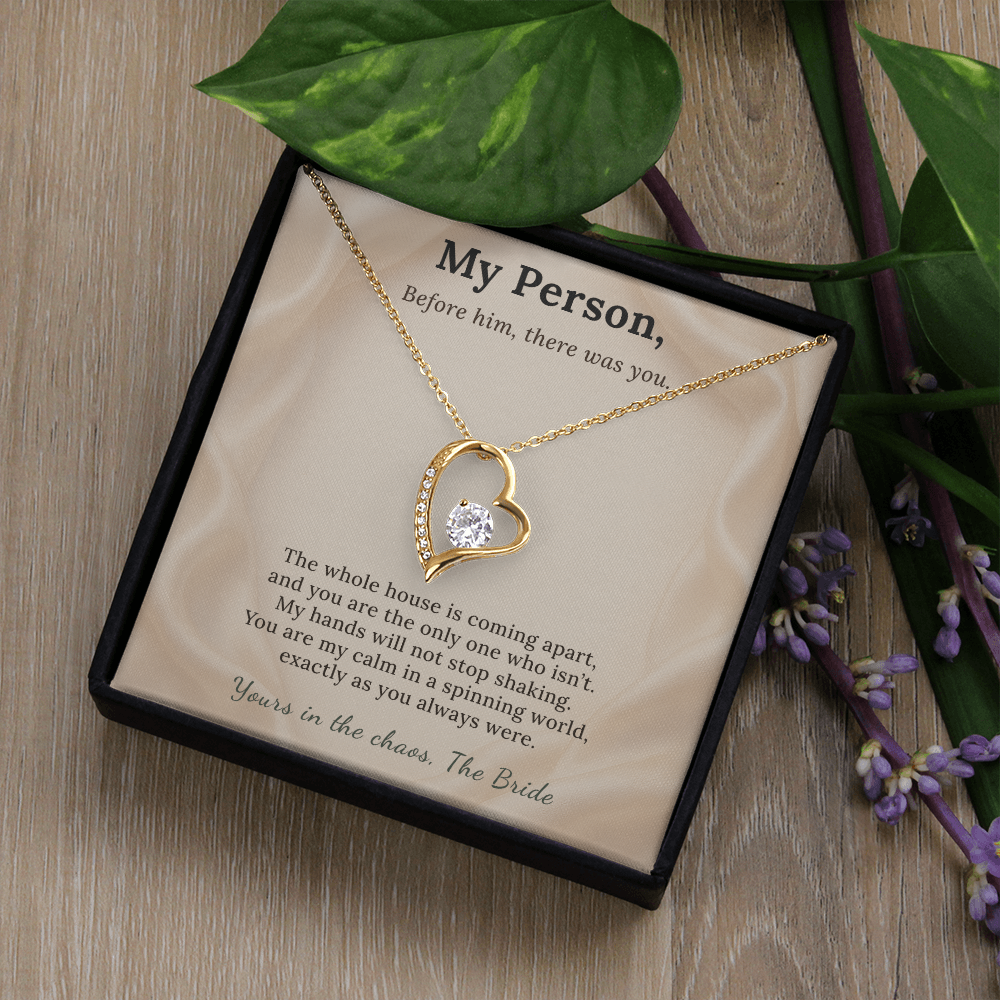 Best Friend Necklace Wedding Day Gift From Bride | Message Card | Heart Pendant Keepsake