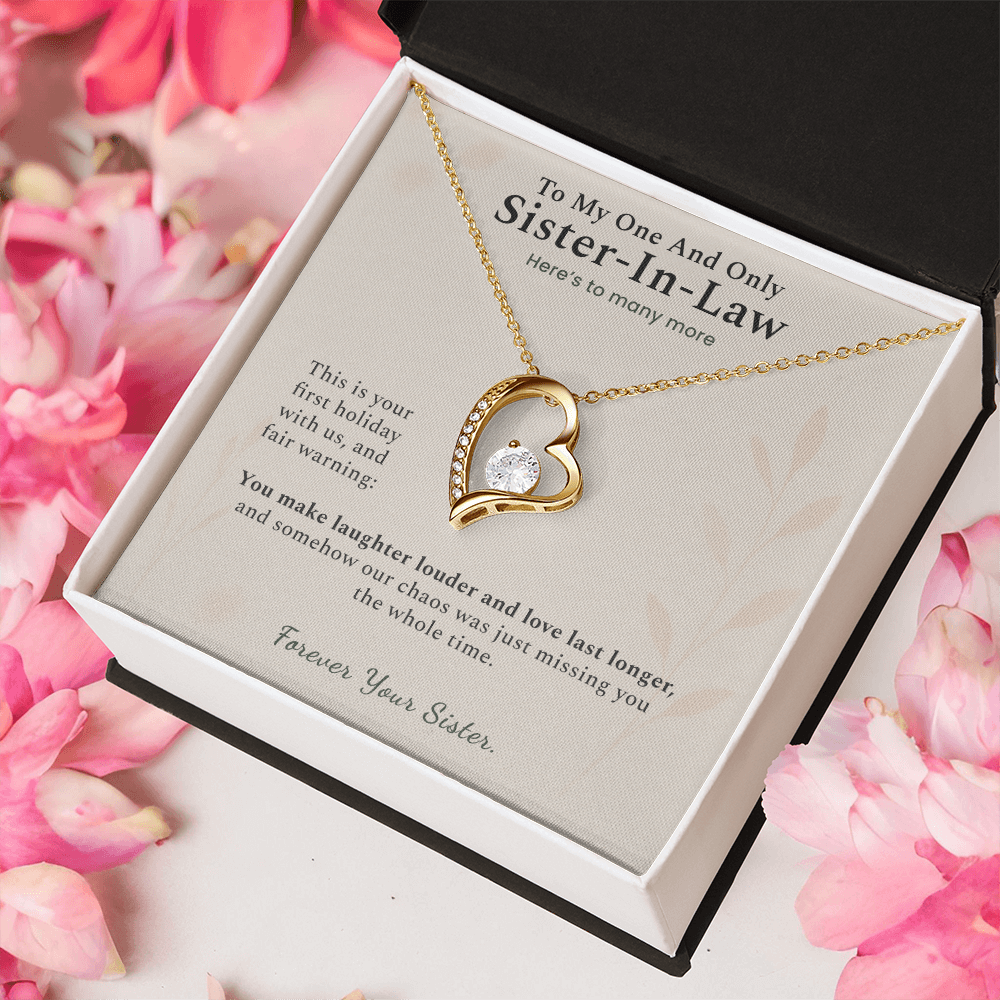 Sister In Law Necklace Wedding Gift From His Sister | Message Card | Heart Pendant Keepsake