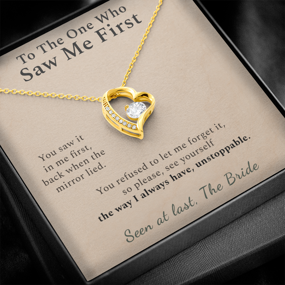 Bridesmaid Necklace Appreciation Gift From Bride | Message Card | Heart Pendant Keepsake