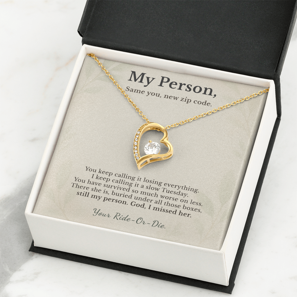Best Friend Necklace Fresh Start Gift Encouragement | Message Card | Heart Pendant