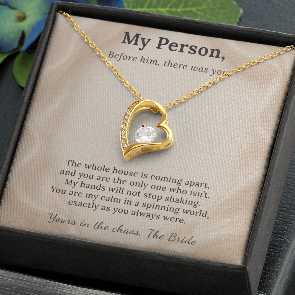 Best Friend Necklace Wedding Day Gift From Bride | Message Card | Heart Pendant Keepsake