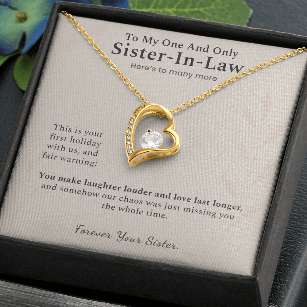 Sister In Law Necklace Wedding Gift From His Sister | Message Card | Heart Pendant Keepsake