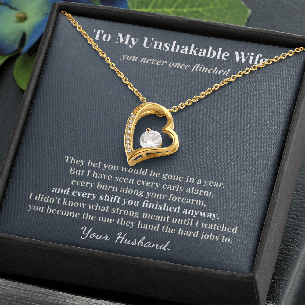 Welder Wife Necklace Appreciation Gift From Husband | Message Card | Heart Pendant Keepsake