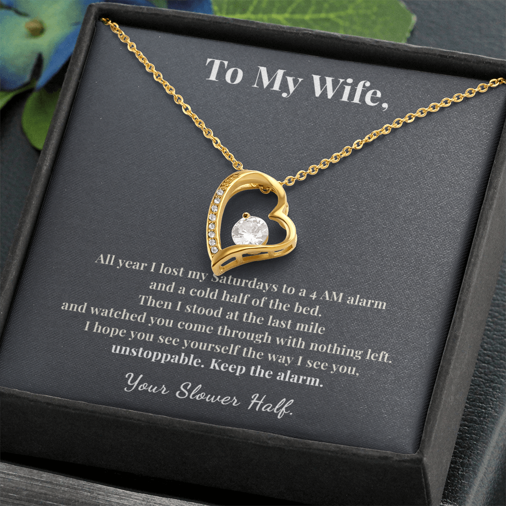 Runner Wife Necklace Marathon Finisher Gift From Husband | Message Card | Heart Pendant Keepsake