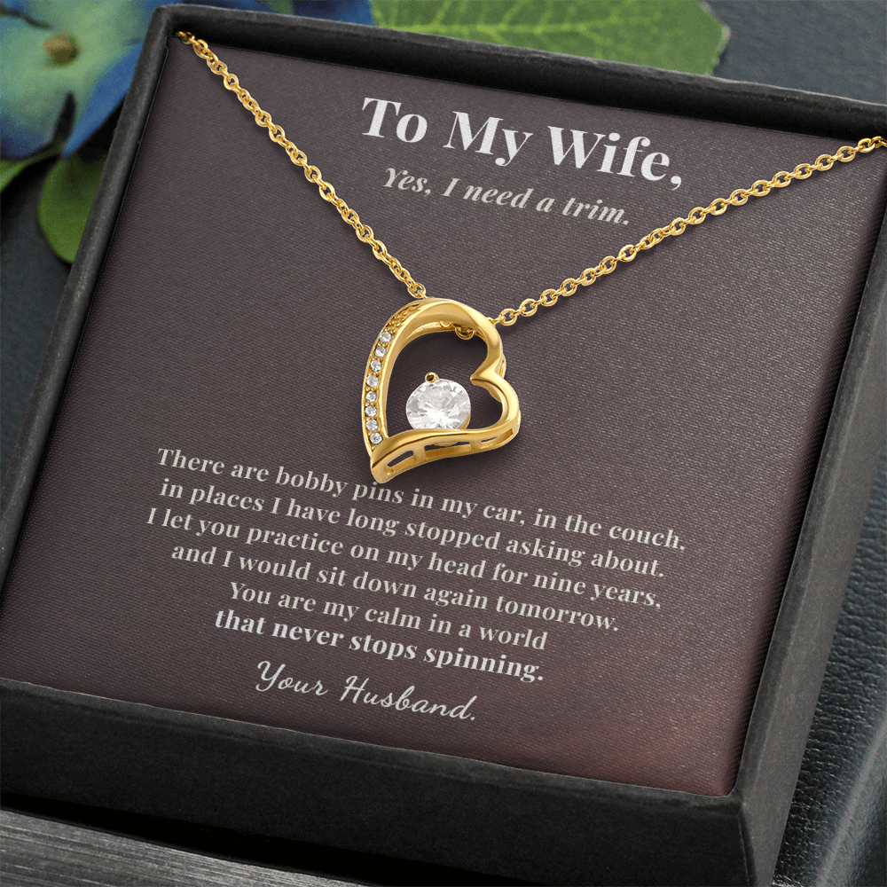 Hairstylist Wife Necklace Birthday Gift From Husband | Message Card | Heart Pendant Keepsake