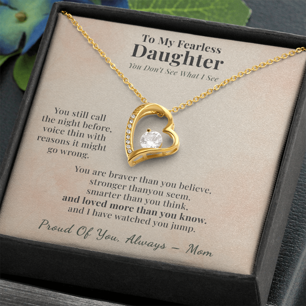 Adult Daughter Necklace Encouragement Gift From Mom | Message Card | Heart Pendant Keepsake