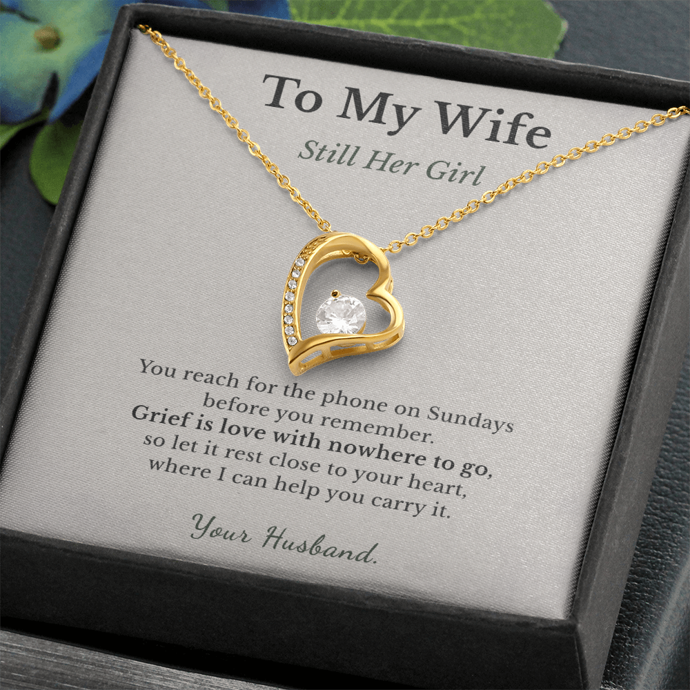 Motherless Daughter Necklace Sympathy Gift From Husband | Message Card | Heart Pendant Keepsake