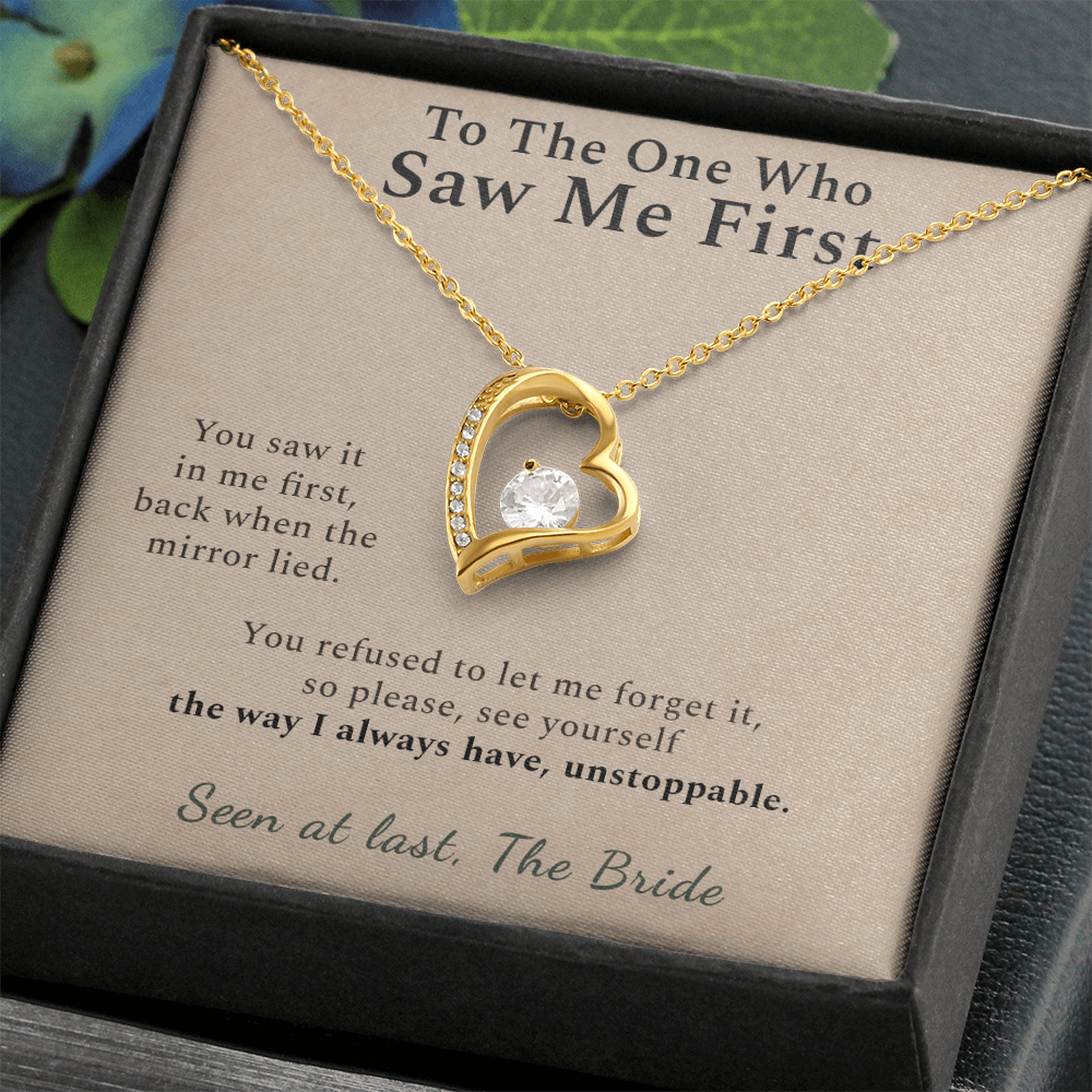 Bridesmaid Necklace Appreciation Gift From Bride | Message Card | Heart Pendant Keepsake