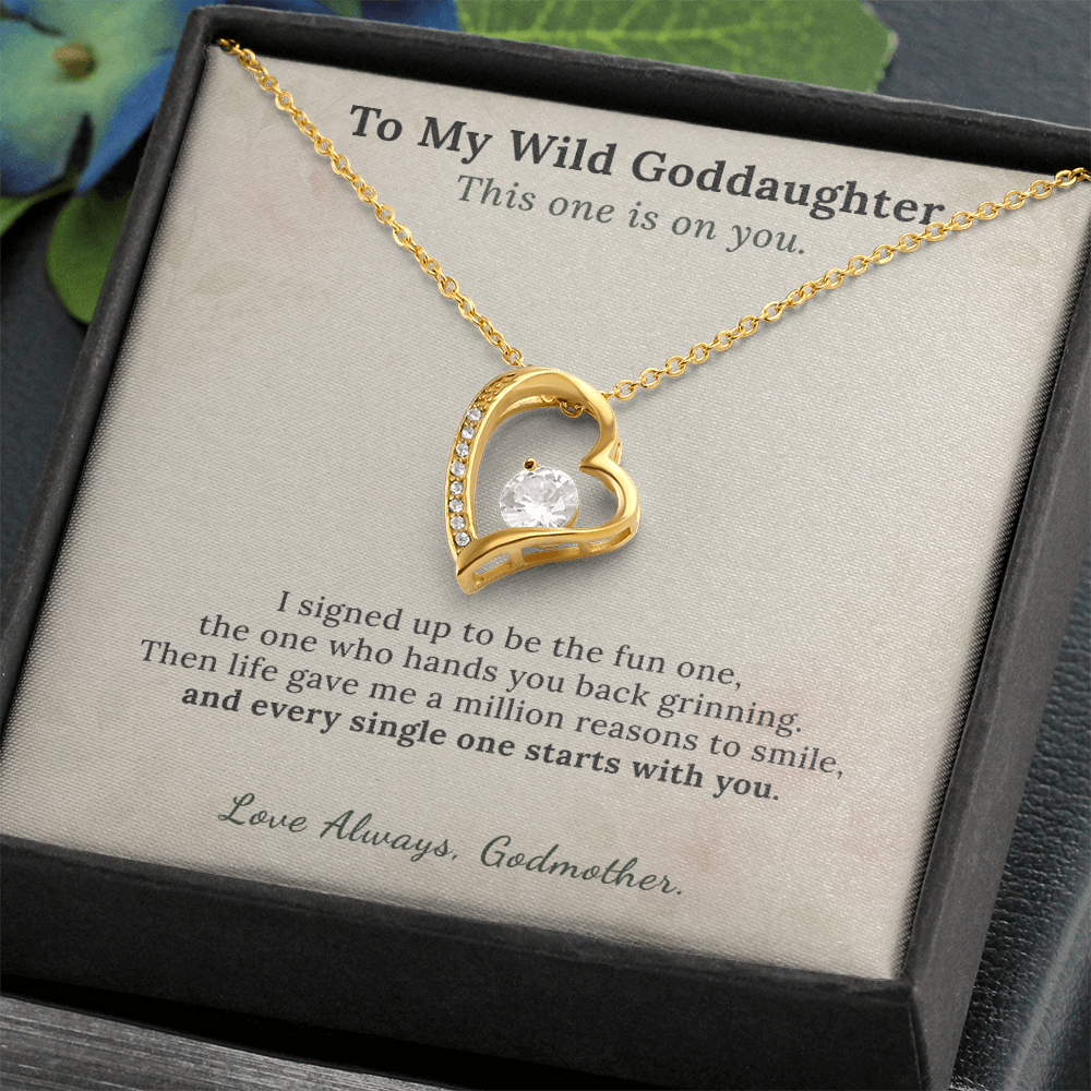 Goddaughter Necklace Birthday Gift From Godmother | Message Card | Heart Pendant